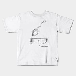 Banjo Vintage Patent Hand Drawing Kids T-Shirt